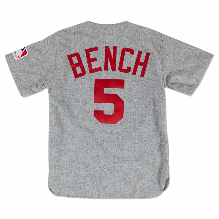 Mitchell and Ness Cincinnati Reds Mitchell and Ness  Authentic Johnny Bench #5 Men's Jersey
