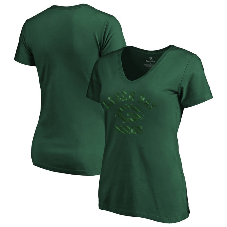 Majestic Green Bay Packers W Tonal Shine V-Neck