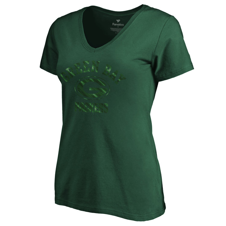 Majestic Green Bay Packers W Tonal Shine V-Neck