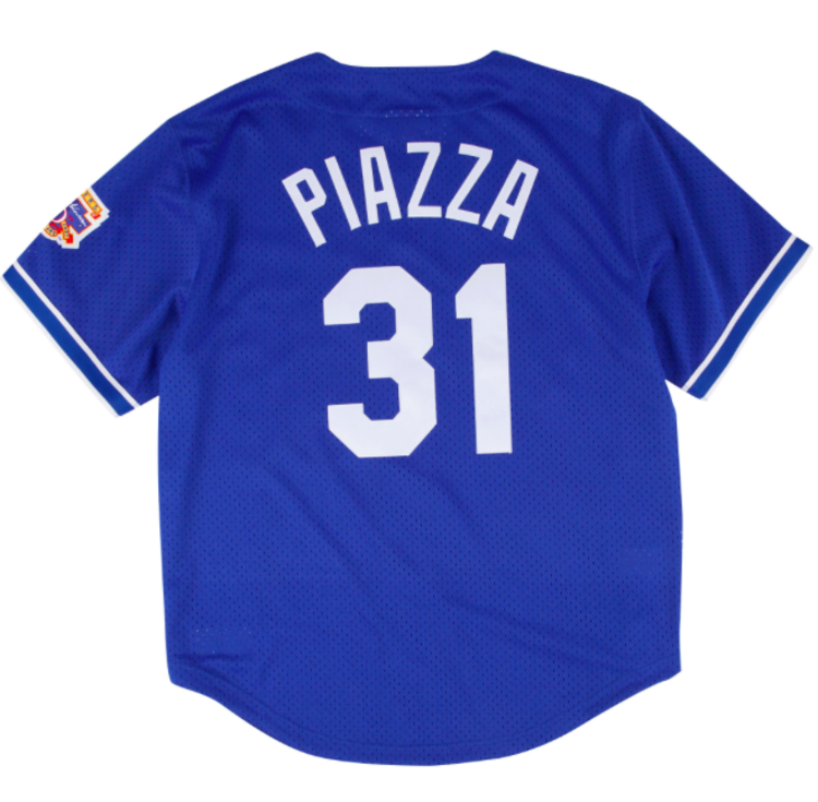 Mitchell and Ness MLB Los Angeles Dodgers Men's Mitchell and Ness 1997 Authentic Mesh BP Mike Piazza #31 Jersey Royal