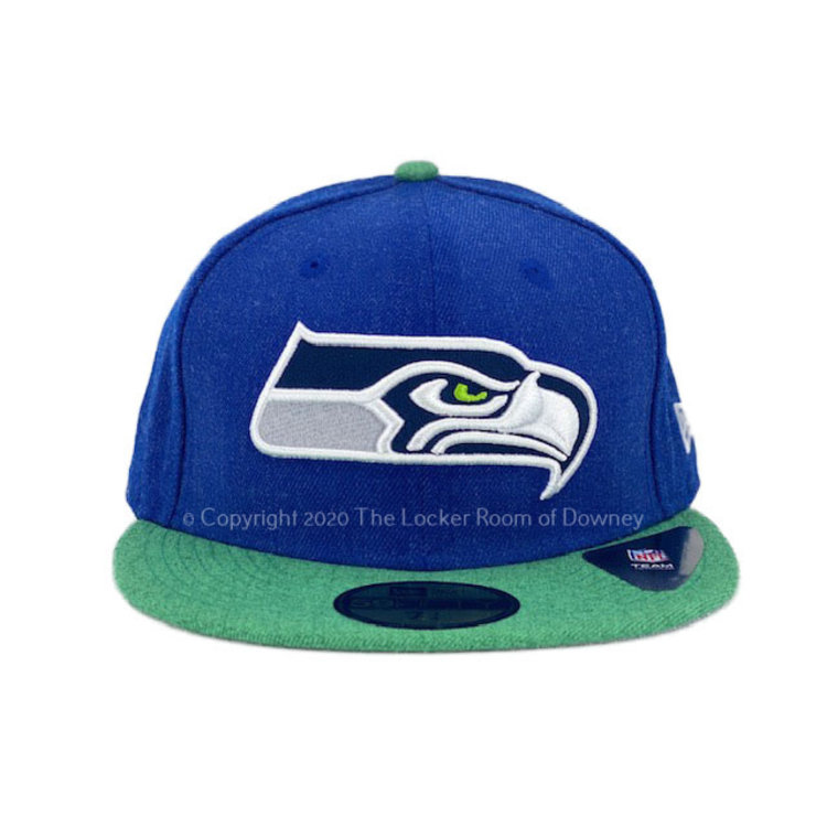 New Era Seattle Seahawks New Era Heather Action Fitted 5950 Heather Blue/ Heather Green
