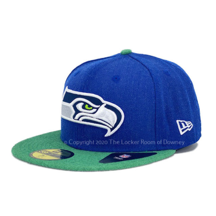 New Era Seattle Seahawks New Era Heather Action Fitted 5950 Heather Blue/ Heather Green