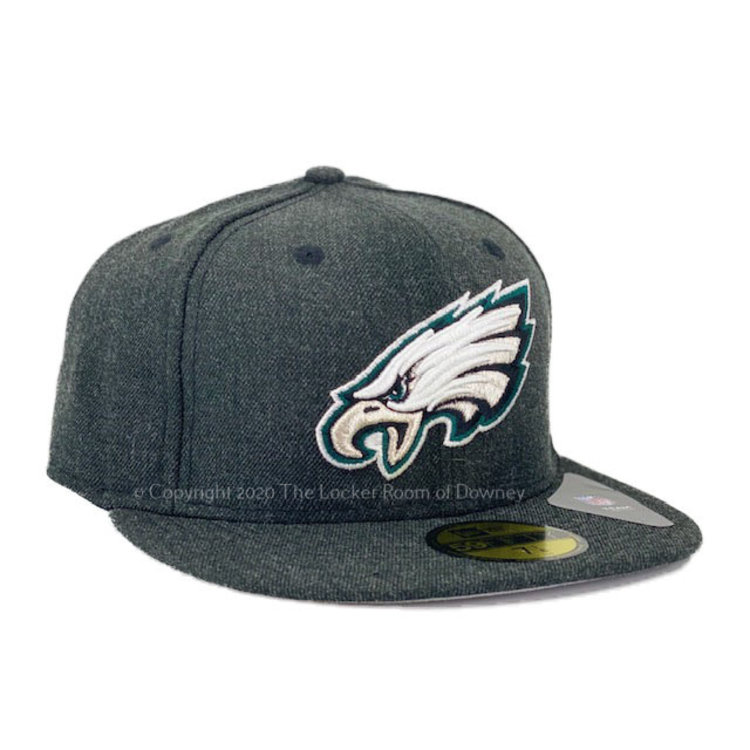 New Era Philadelphia Eagles New Era Heather Action Fitted 5950 Heather Black