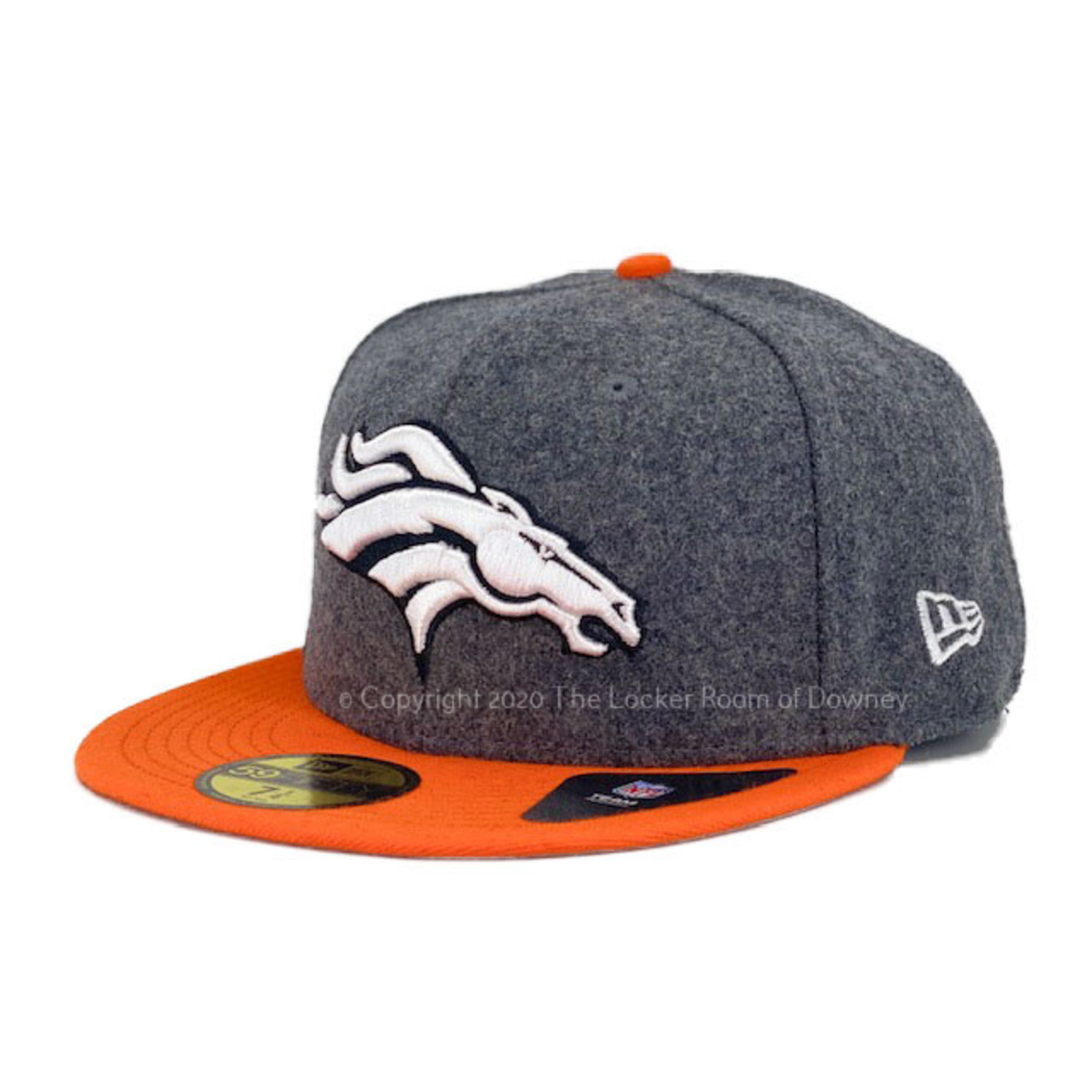 New Era Denver Broncos New Era Shader Melt Fitted 5950 Melton  Graphite/Orange