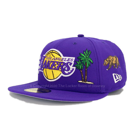 Lakers M&N HWC From Dusk Fitted Drk Grey - The Locker Room of Downey