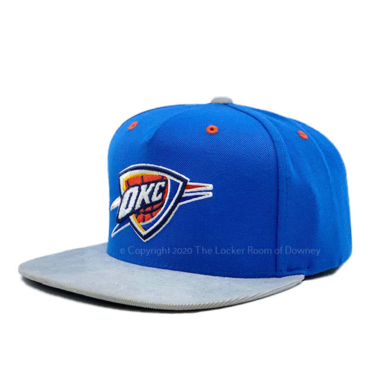 Mitchell and Ness NBA Oklahoma City Thunder M&N Gray Cord Visor Strapback Blue/Gray OSFA