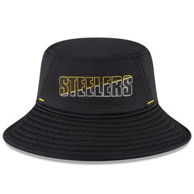 Men's New Era Black Pittsburgh Steelers 2023 NFL Training Camp Stretch Bucket Hat