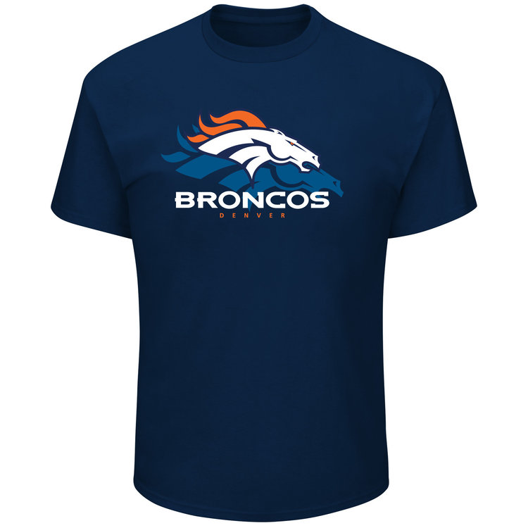 Majestic Broncos M Pick Six Tee Navy