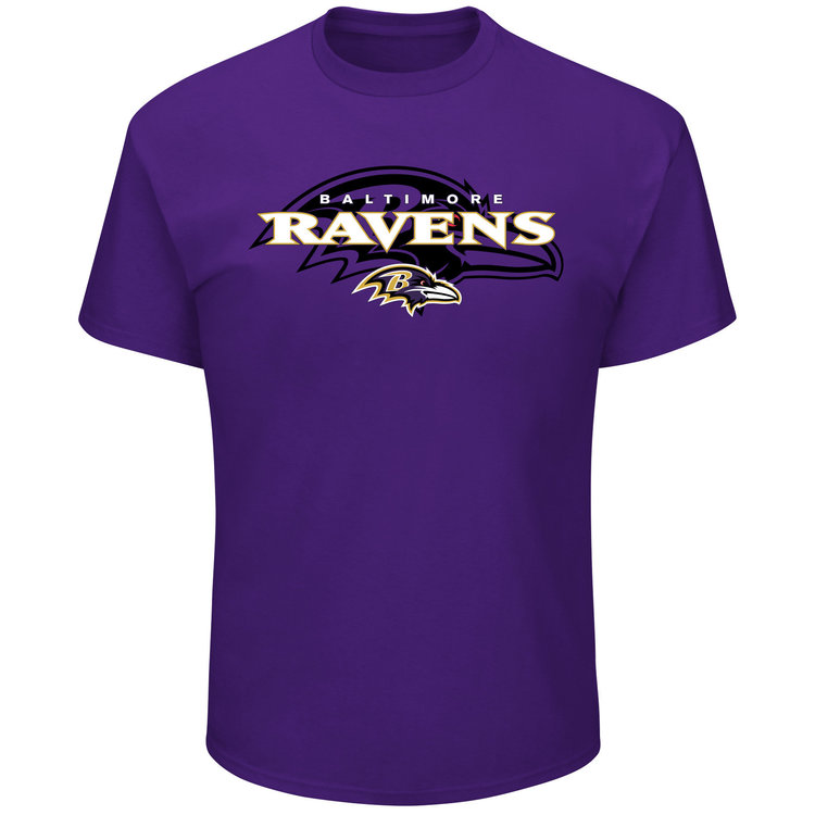 Majestic Ravens M Pick Six Tee Purple