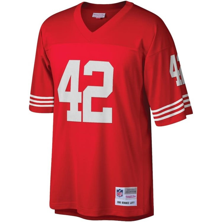Mitchell and Ness NFL San Francisco 49ers Men's Mitchell & Ness 1990 Ronnie Lott #42 Jersey Red