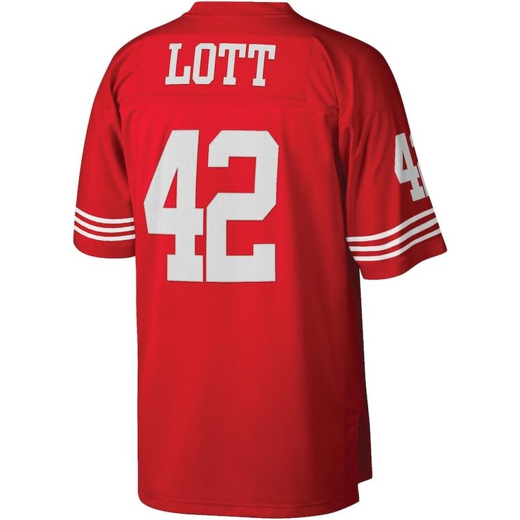 Mitchell and Ness NFL San Francisco 49ers Men's Mitchell & Ness 1990 Ronnie Lott #42 Jersey Red