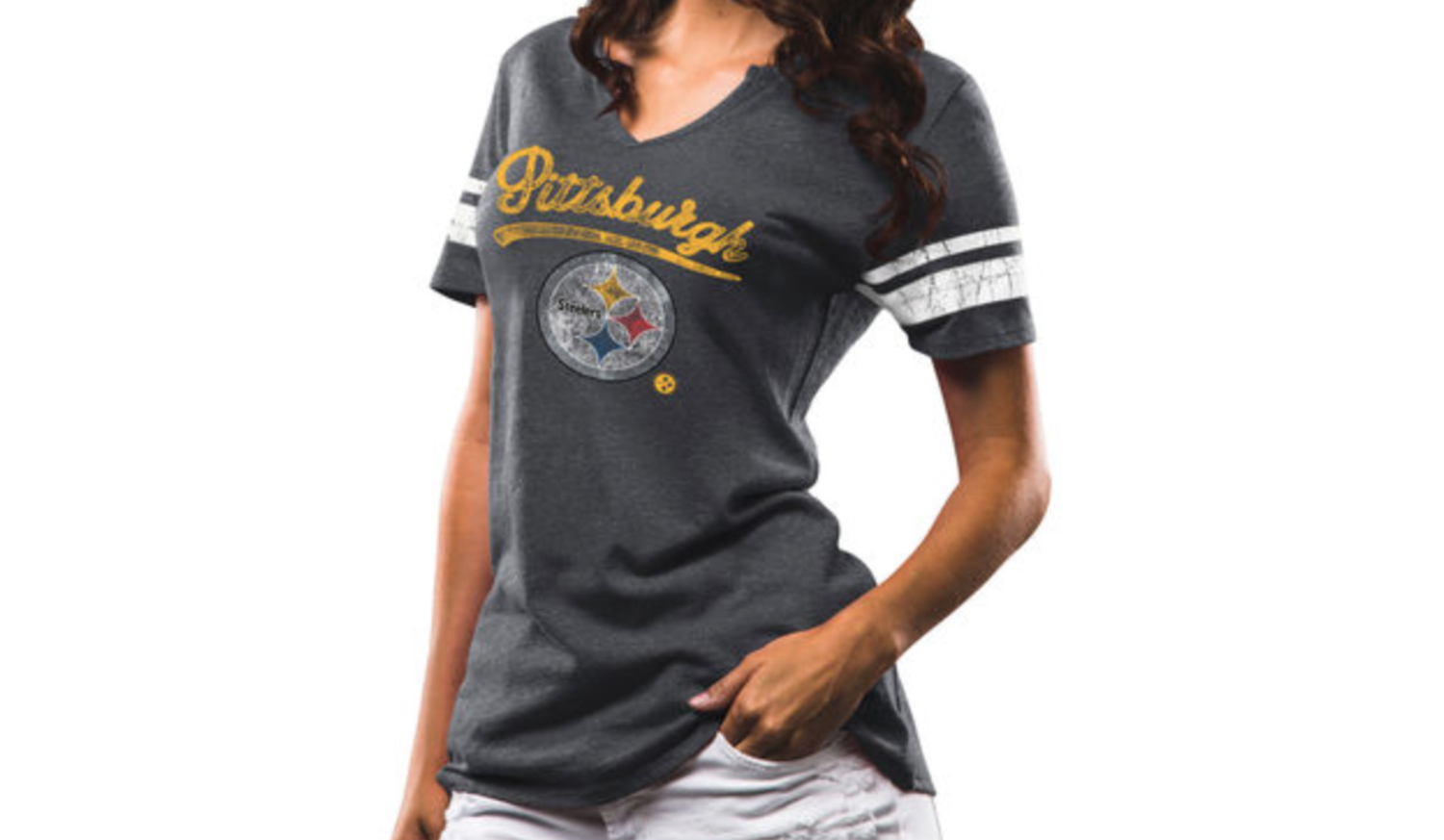 Majestic Steelers W V-Neck Game Tradition