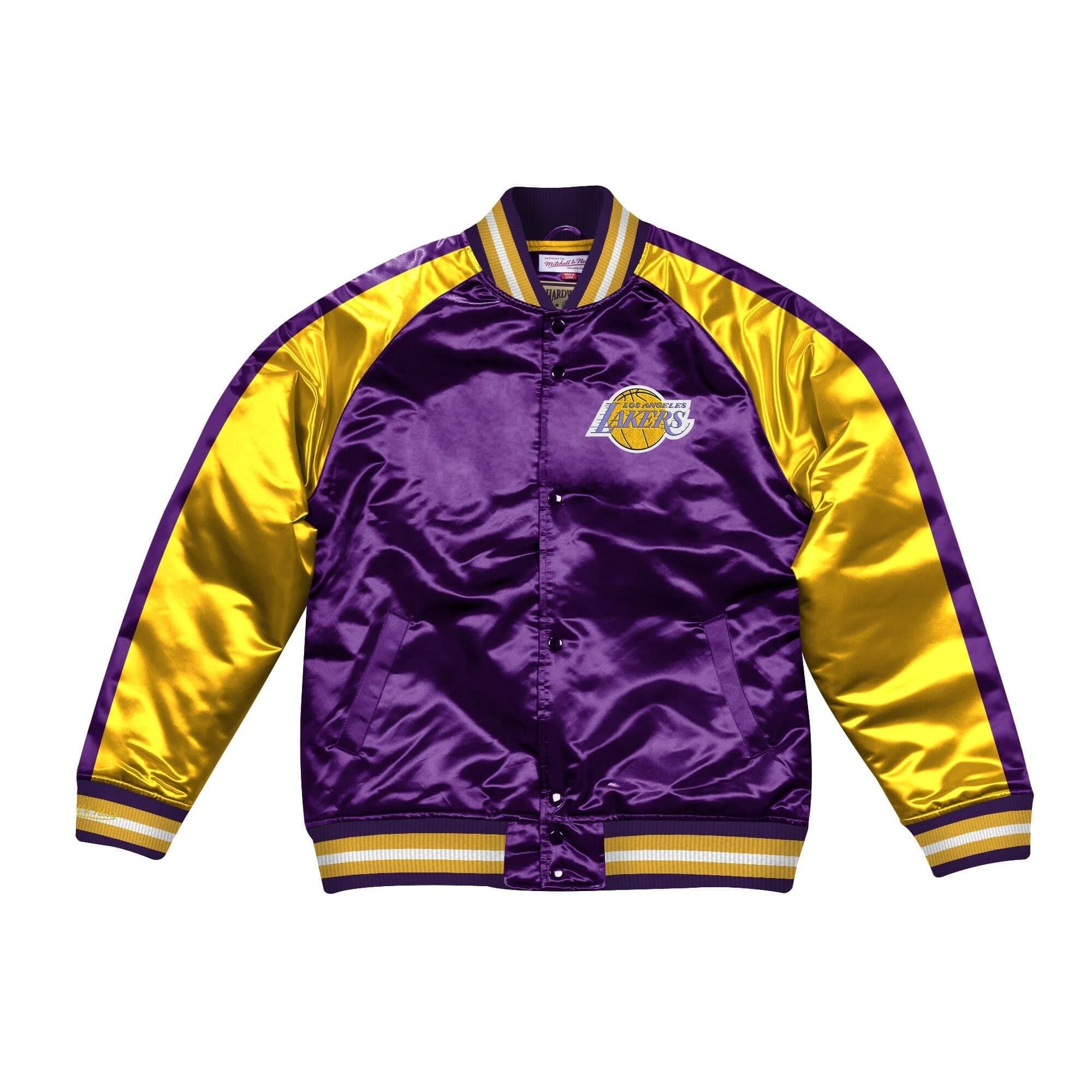 LA Lakers Purple and Yellow Varsity Satin Jacket