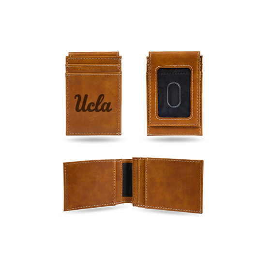 Rico LEFPW170301BR NCAA Louisiana-Lafayette Ragin Cajuns Laser Engraved Brown Front Pocket Wallet