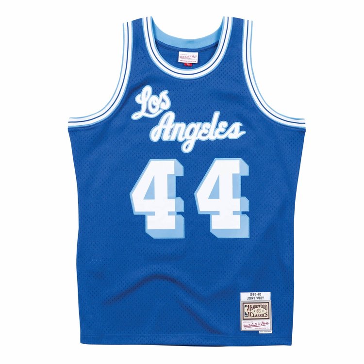Mitchell and Ness LA Lakers Men's Mitchell & Ness 1960-61 Jerry West #44 Replica Swingman Jersey Royal