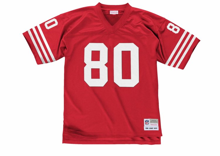 Mitchell and Ness NFL San Francisco  49ers Men's Mitchell & Ness 1990 Jerry Rice #80 Jersey Red