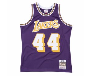 Men's Mitchell & Ness Jerry West Purple Los Angeles Lakers Hardwood Classics Lunar New Year Swingman Jersey