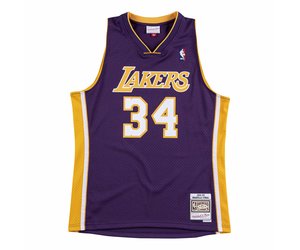 Los Angeles Lakers Alternate MPLS Shaquille O'Neal Mitchell & Ness 2001-02  Hardwood Classics Light Blue Swingman Jersey