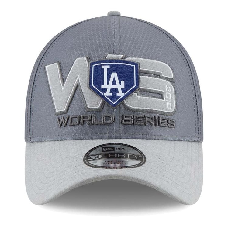 New Era Dodgers New Era Gray 2018 National League Champions Locker Room 39THIRTY Flex Hat