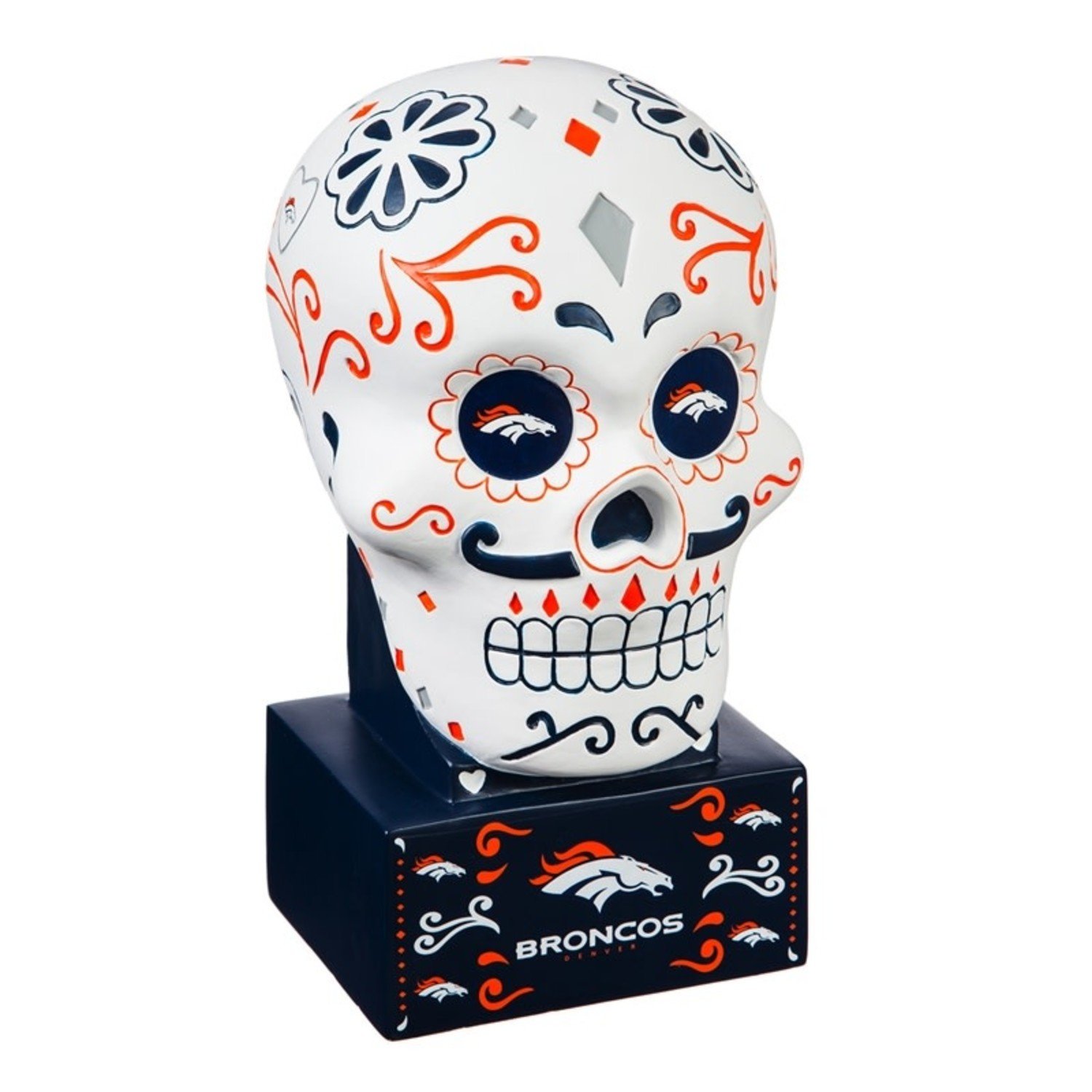 Denver Broncos Orange Sugar Skull Statue New 32285 – Denver Autographs