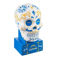 Evergreen Chargers Sugar Skull Statue White