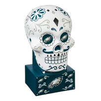 Evergreen Eagles Sugar Skull Statue White
