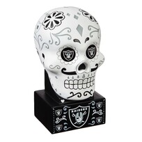 Evergreen Raiders Sugar Skull Statue White