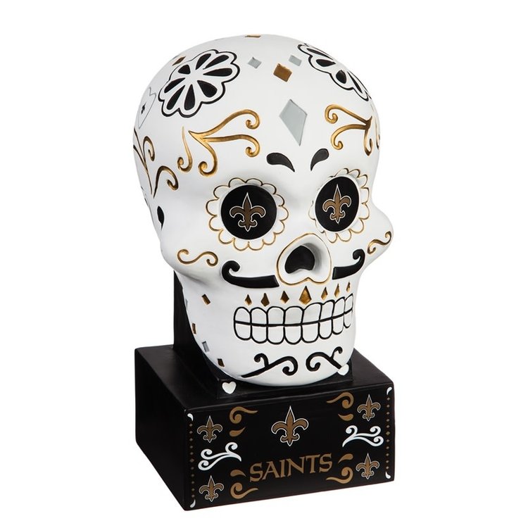 Evergreen Saints Sugar Skull Statue White