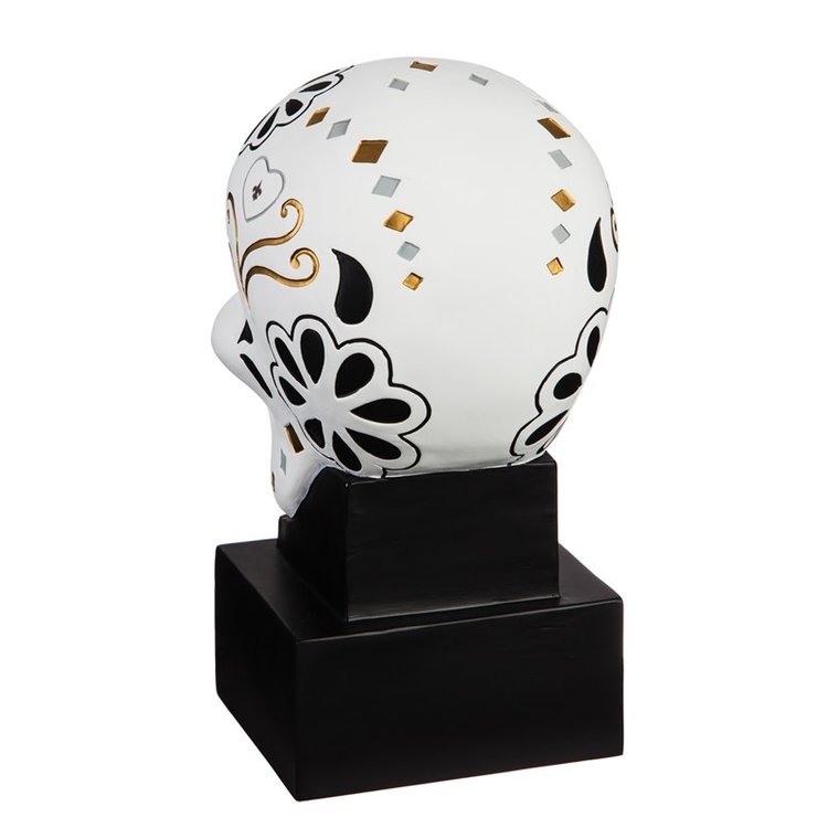 Evergreen Saints Sugar Skull Statue White