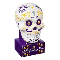 Evergreen Vikings Sugar Skull Statue White