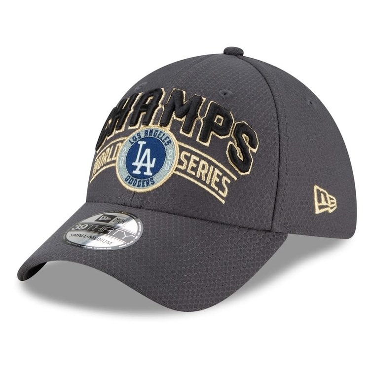 New Era Dodgers New Era Gray 2020 World Series Champions Locker Room 39THIRTY Flex Hat