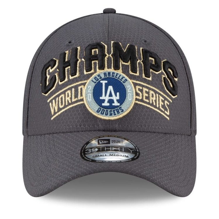 New Era Dodgers New Era Gray 2020 World Series Champions Locker Room 39THIRTY Flex Hat