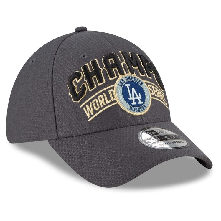 New Era Dodgers New Era Gray 2020 World Series Champions Locker Room 39THIRTY Flex Hat