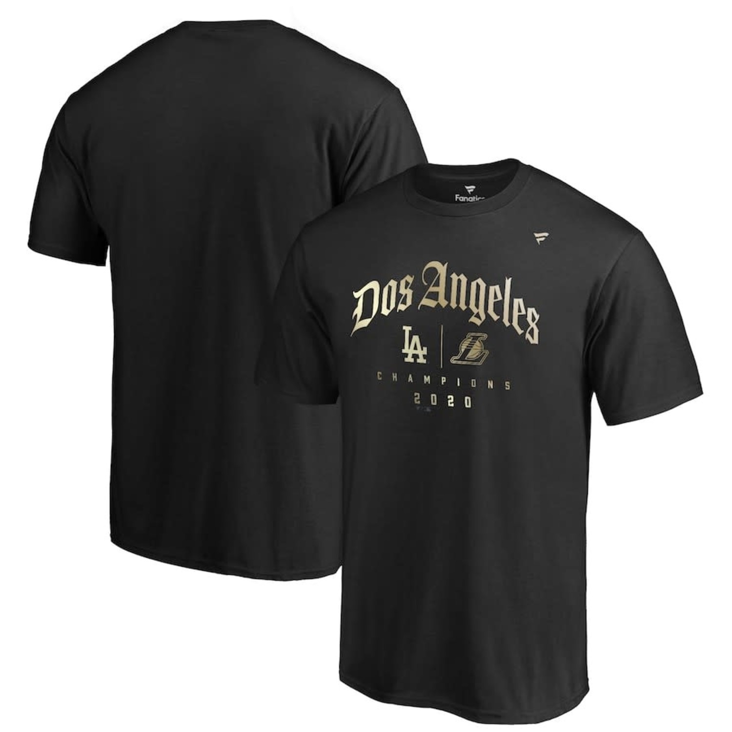 FANATICS LOS ANGELES DODGERS LAKERS 2020 Champions Black Long Sleeve Shirt  Sz L