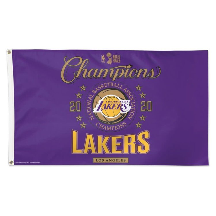 Wincraft LA Lakers WinCraft 2020 NBA Finals Champions Locker Room 3' x 5' On-Court Deluxe 1-Sided Flag