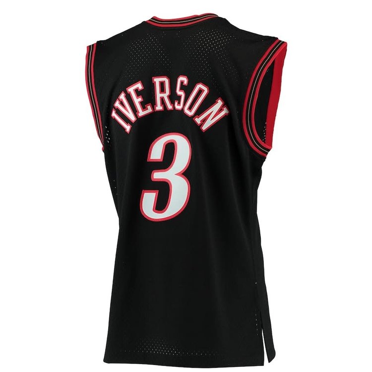 Mitchell and Ness Philadelphia 76ers Men's Mitchell & Ness 2000-2001 Allen Iverson #3 Replica Swingman Jersey Black