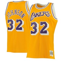 Mitchell and Ness LA Lakers Men's Mitchell & Ness 1984-85 Magic Johnson #32 Swingman Jersey Gold