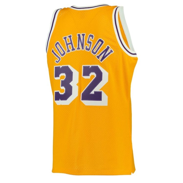 Mitchell and Ness LA Lakers Men's Mitchell & Ness 1984-85 Magic Johnson #32 Swingman Jersey Gold