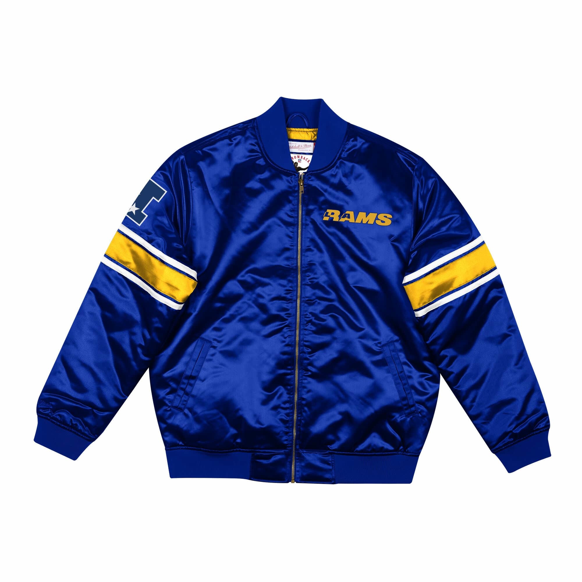 Mitchell & Ness Los Angeles Rams Heavyweight Satin Jacket Royal - Size S