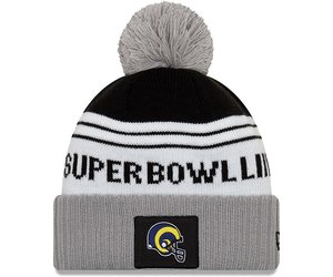 Super Bowl LVI New Era Striped Cuffed Knit Hat with Pom - Heathered  Gray/Navy