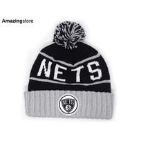Mitchell and Ness Brooklyn Nets M&N KJ58Z MTC Cuffed Knit Blk/Gray