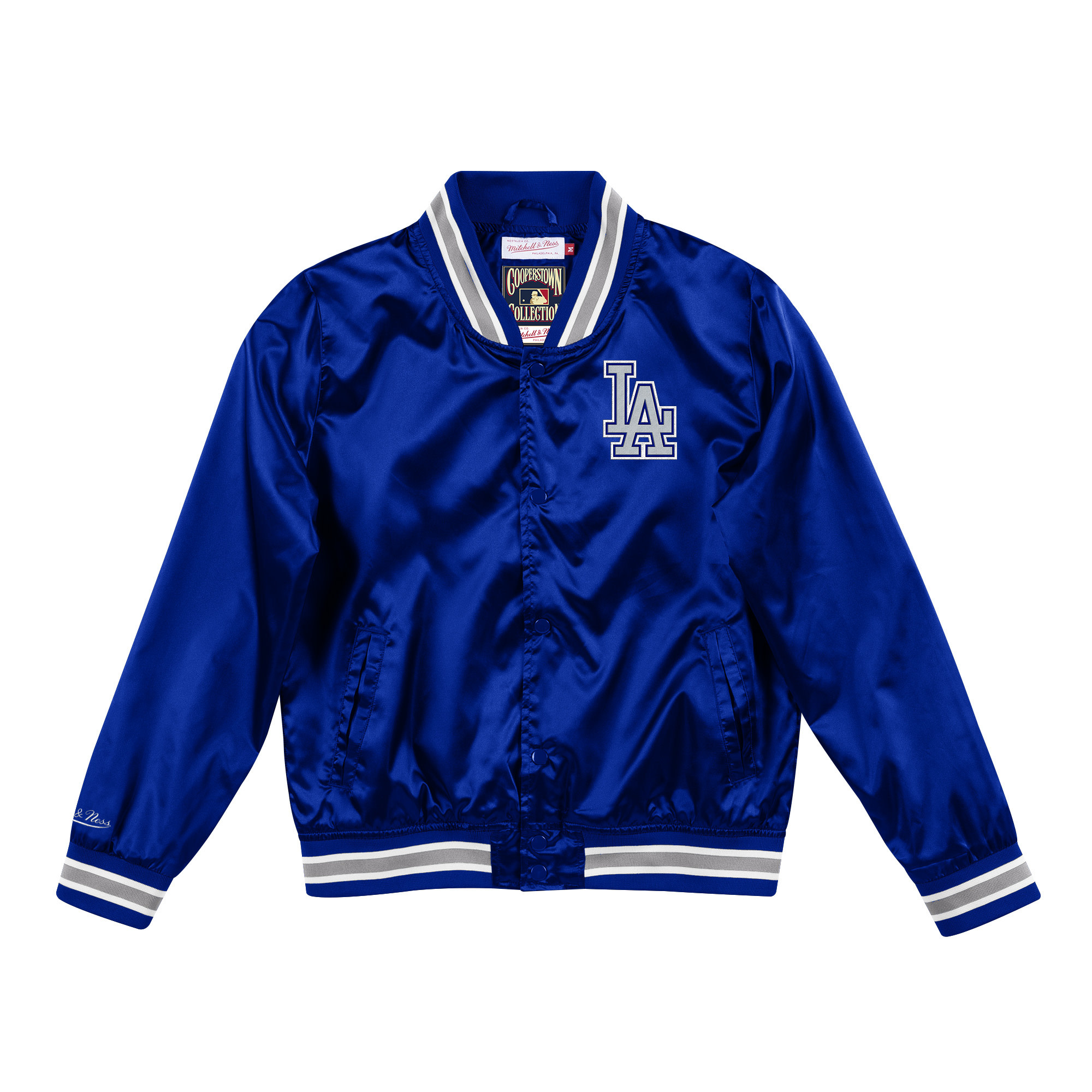 LA Dodgers M&N Lightweight Satin Jacket Wordmark Blue - The Locker Room of  Downey