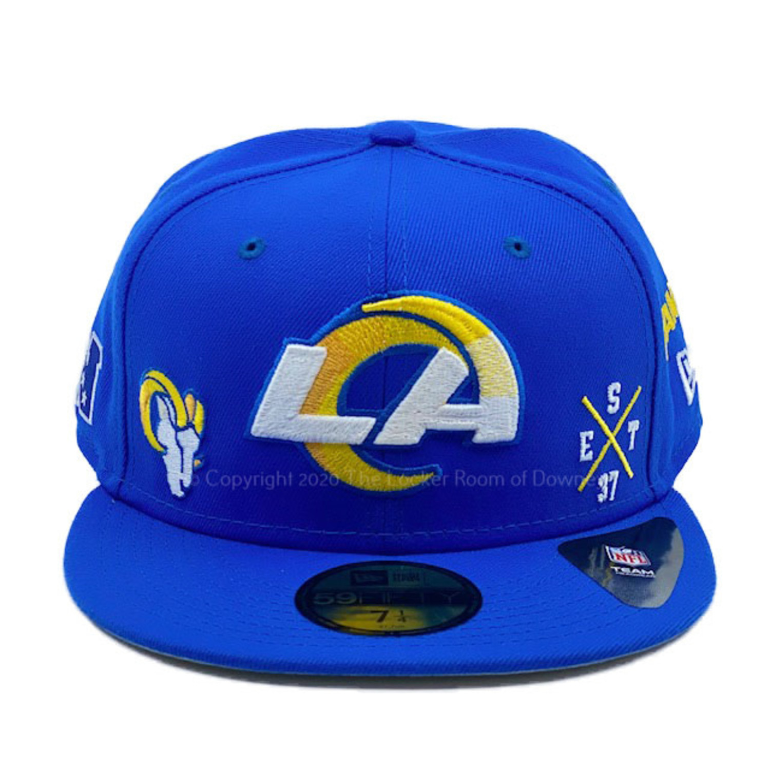 Men's Los Angeles Rams New Era Royal Multi 59FIFTY Fitted Hat