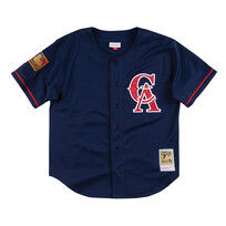 Mitchell and Ness MLB California Angels Men's Mitchell and Ness 1994 Authentic Mesh BP Bo Jackson #22 Jersey Navy