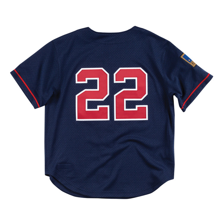 Mitchell and Ness MLB California Angels Men's Mitchell and Ness 1994 Authentic Mesh BP Bo Jackson #22 Jersey Navy