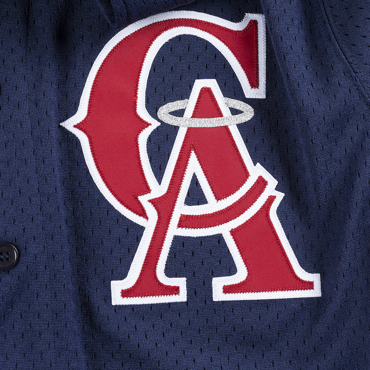 Mitchell and Ness MLB California Angels Men's Mitchell and Ness 1994 Authentic Mesh BP Bo Jackson #22 Jersey Navy