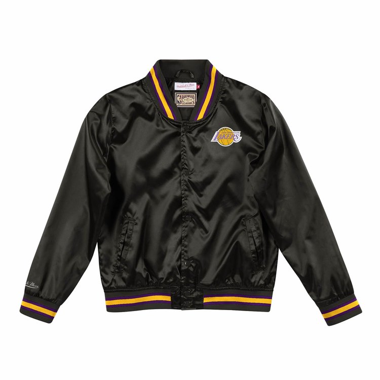 Mitchell and Ness Lakers Women's M&N Satin Jacket Black