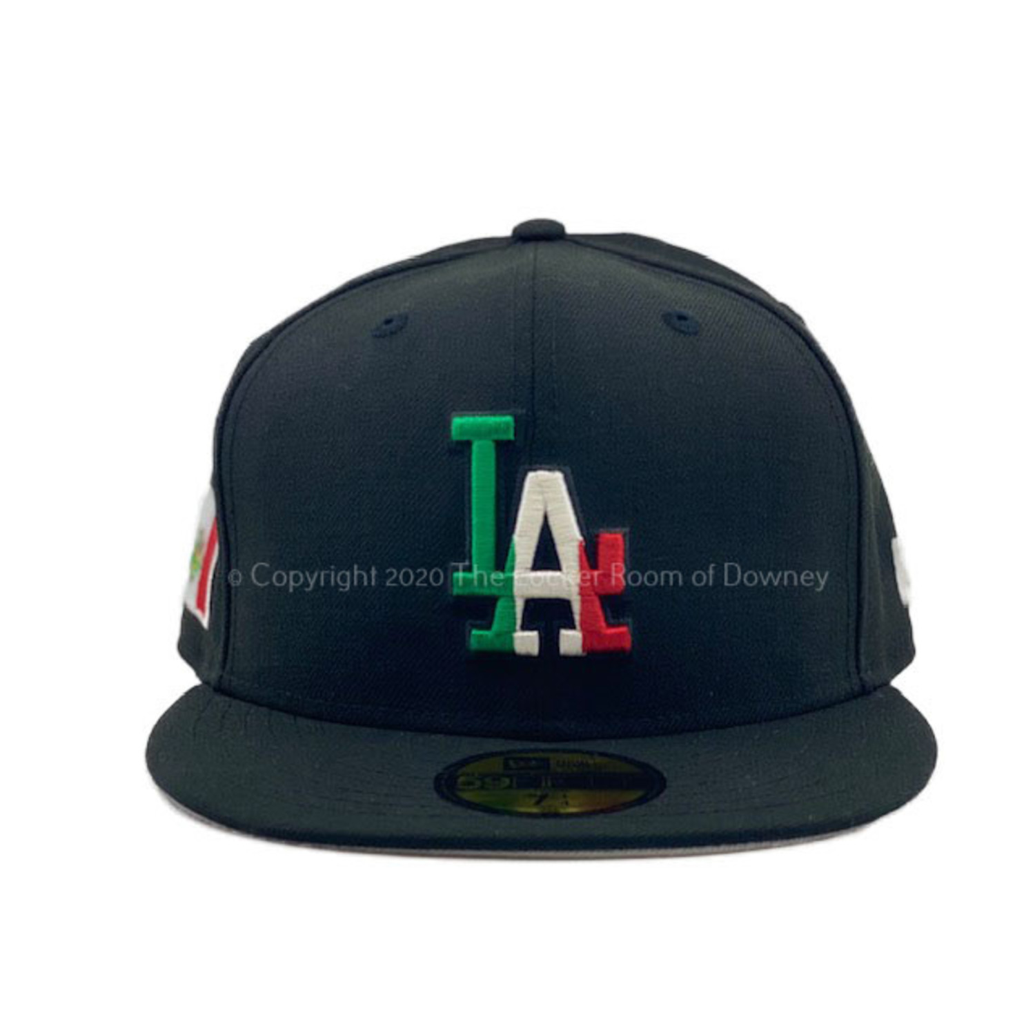 black dodgers hat with mexican flag