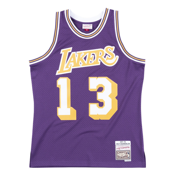 Mitchell and Ness LA Lakers Men's Mitchell & Ness 1971-72 Wilt Chamberlain #13 Replica Swingman Jersey Purple