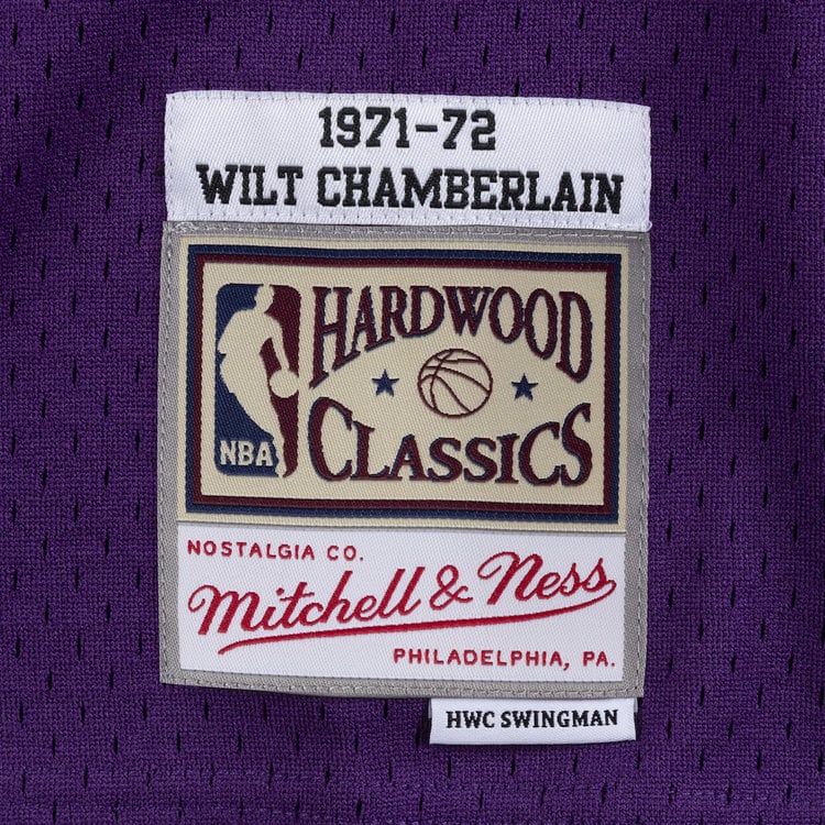 Mitchell and Ness LA Lakers Men's Mitchell & Ness 1971-72 Wilt Chamberlain #13 Replica Swingman Jersey Purple
